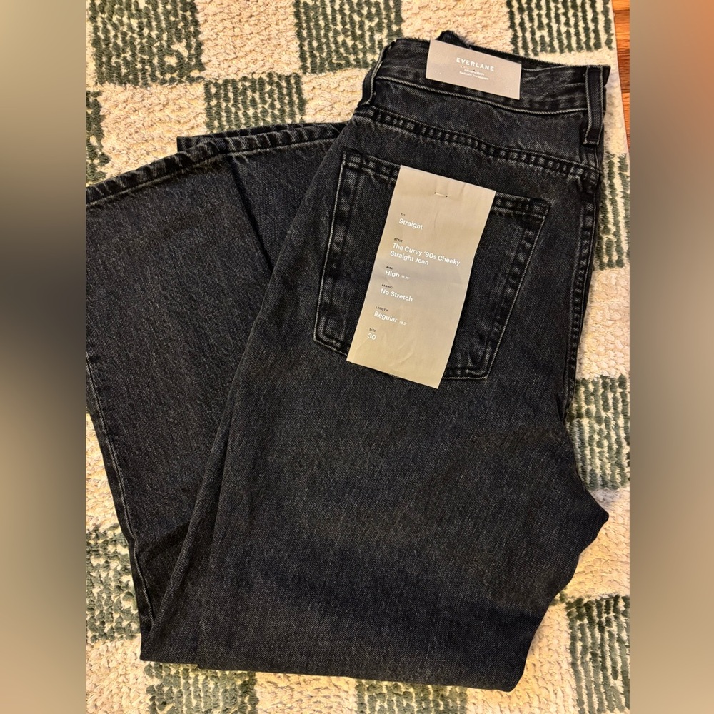 NWT Everlane The '90s Cheeky Hourglass Jean Size 30 Black (fits 28/29)